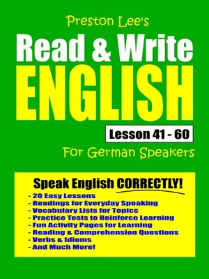 cover image of Preston Lee's Read & Write English Lesson 41